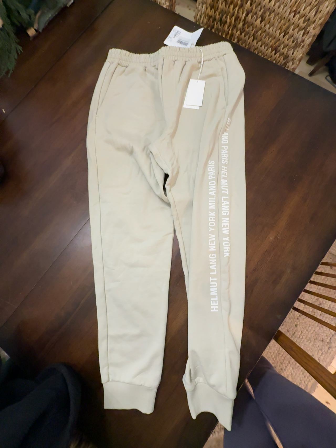 NWT Helmut Lang Box Logo terry Jogger Mist size L