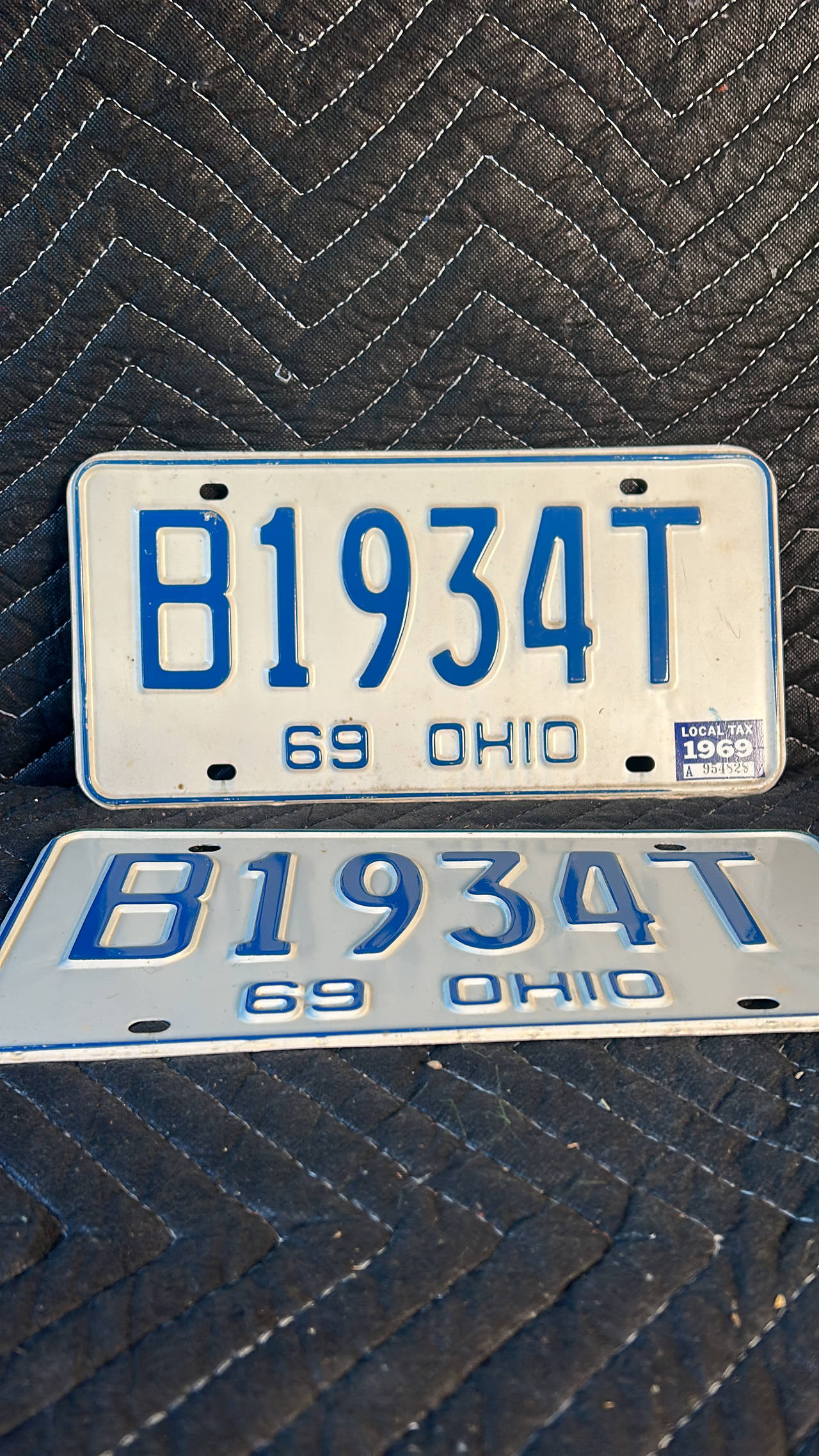 1969 Ohio License Plate Pair