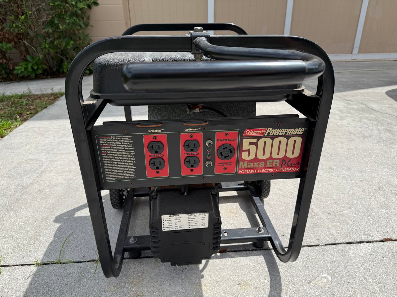 Coleman Powermate 5000 Maxa ER Plus Portable Generator