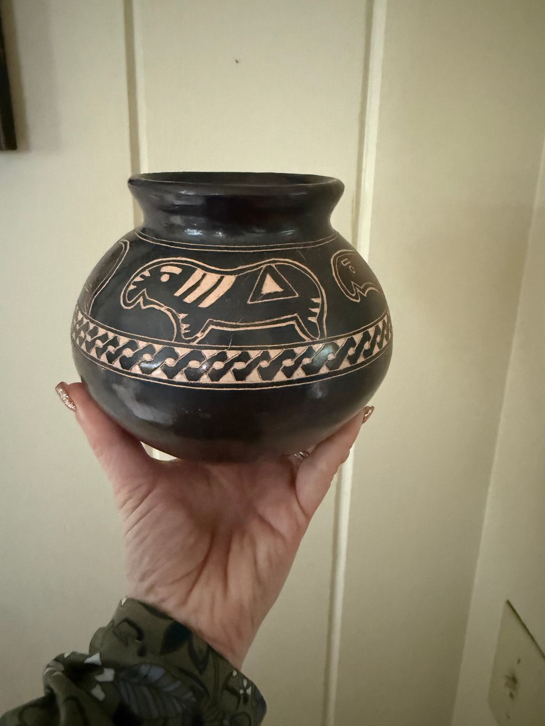Santa Clara Pueblo Blackware Pot 3.5" x 3"