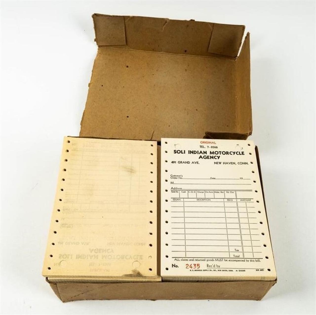 Vintage Indian Motorcycle Dealer Invoice Forms