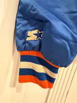 Starter New York Islanders Satin Bomber Jacket Blue Large - Image 2