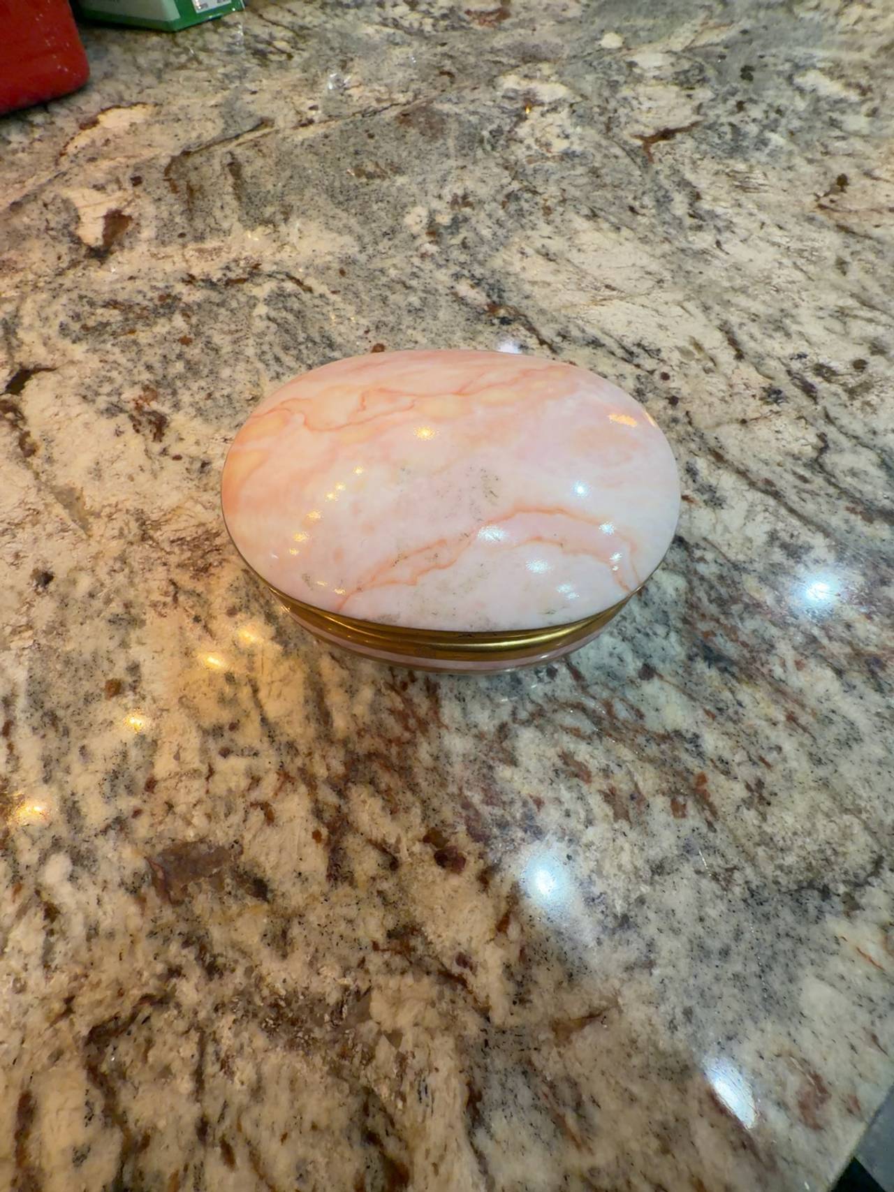 Christian Dior Pink Stone Trinket Music Box Marbre Rose La Vie En Rose 