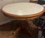 Ashley Circular Tiled Wooden Kitchen Table  - Image 1