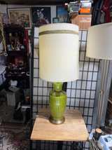 Vintage Green Ceramic Table Lamp - Image 2