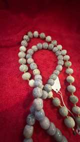 Natural Stone Beaded Necklace with Gold-Tone Spacers - Image 7