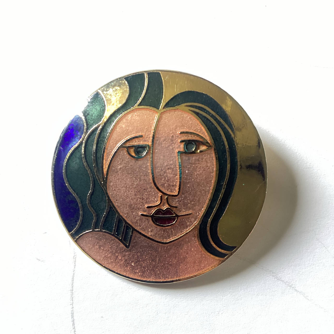 Art Deco Style Enamel Brooch