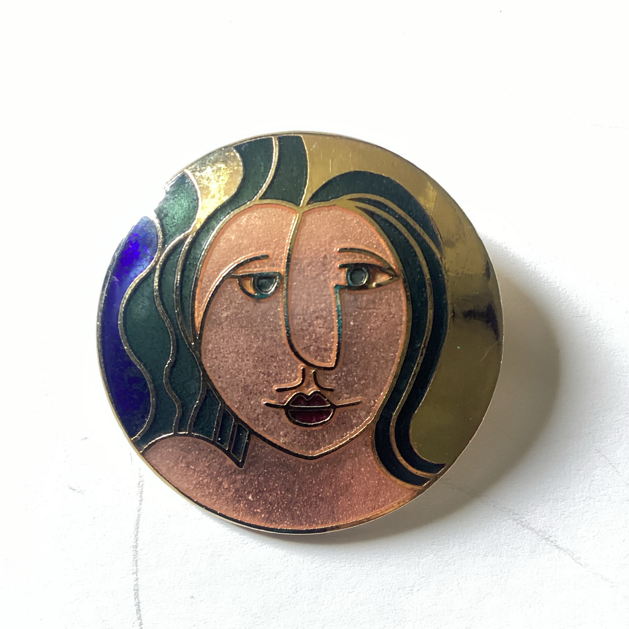 Art Deco Style Enamel Brooch