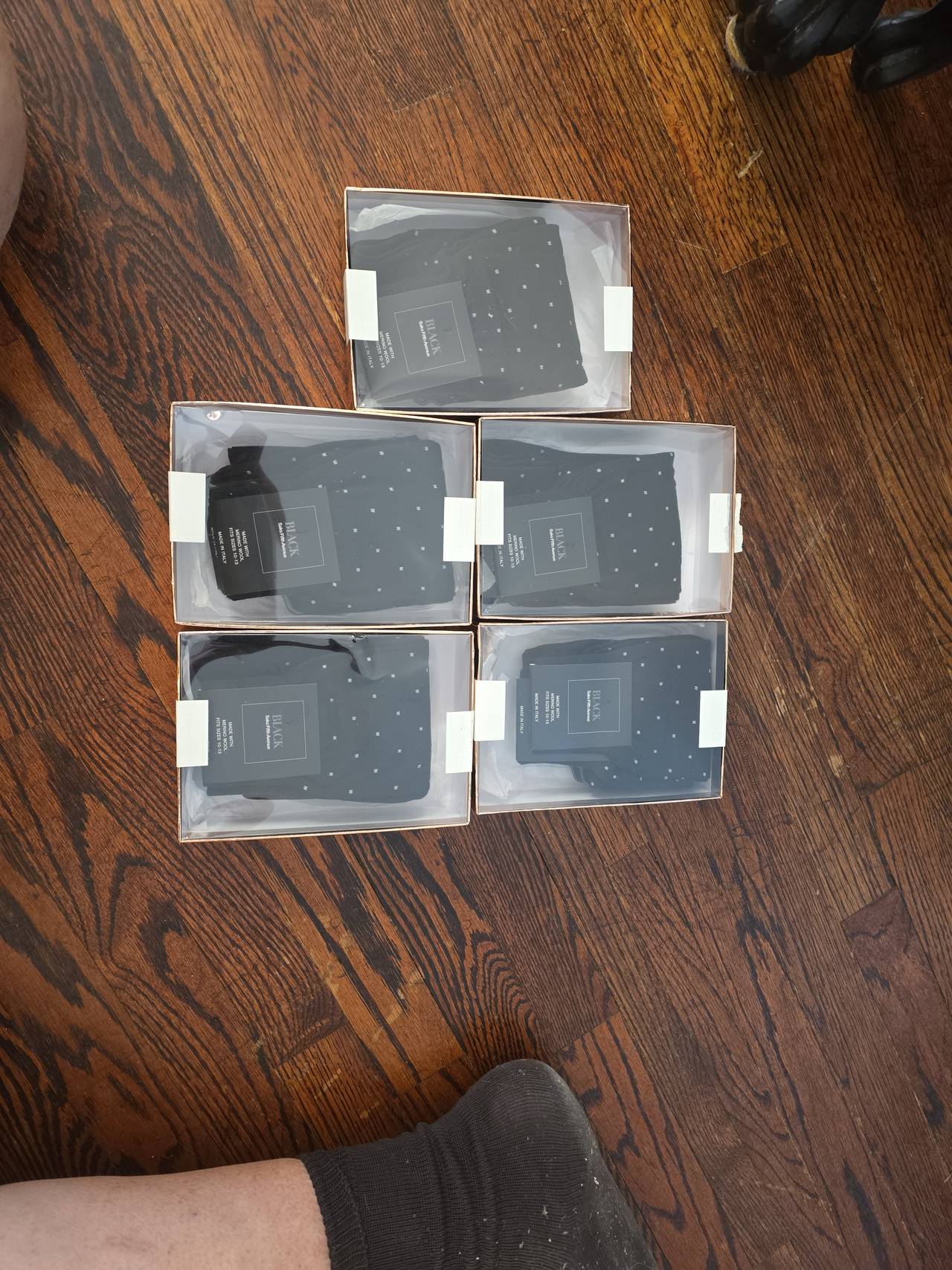 Saks Fifth Avenue Black Label Merino Wool Men's Socks - 10 Pairs