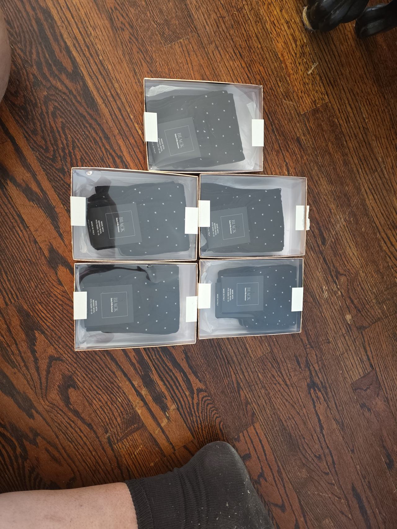 Saks Fifth Avenue Black Label Merino Wool Men's Socks - 10 Pairs