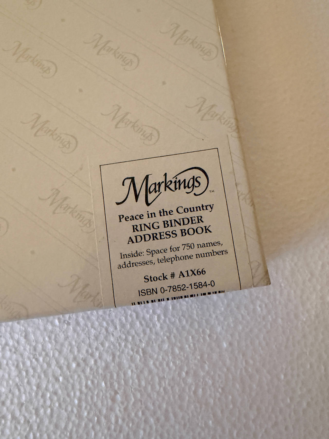 Markings Peace in the Country Ring Binder Address Book