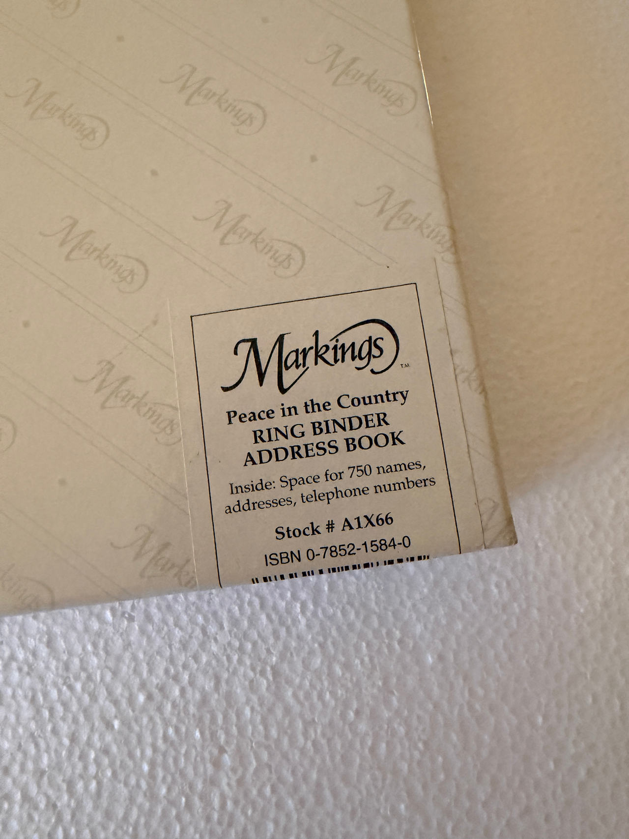 Markings Peace in the Country Ring Binder Address Book