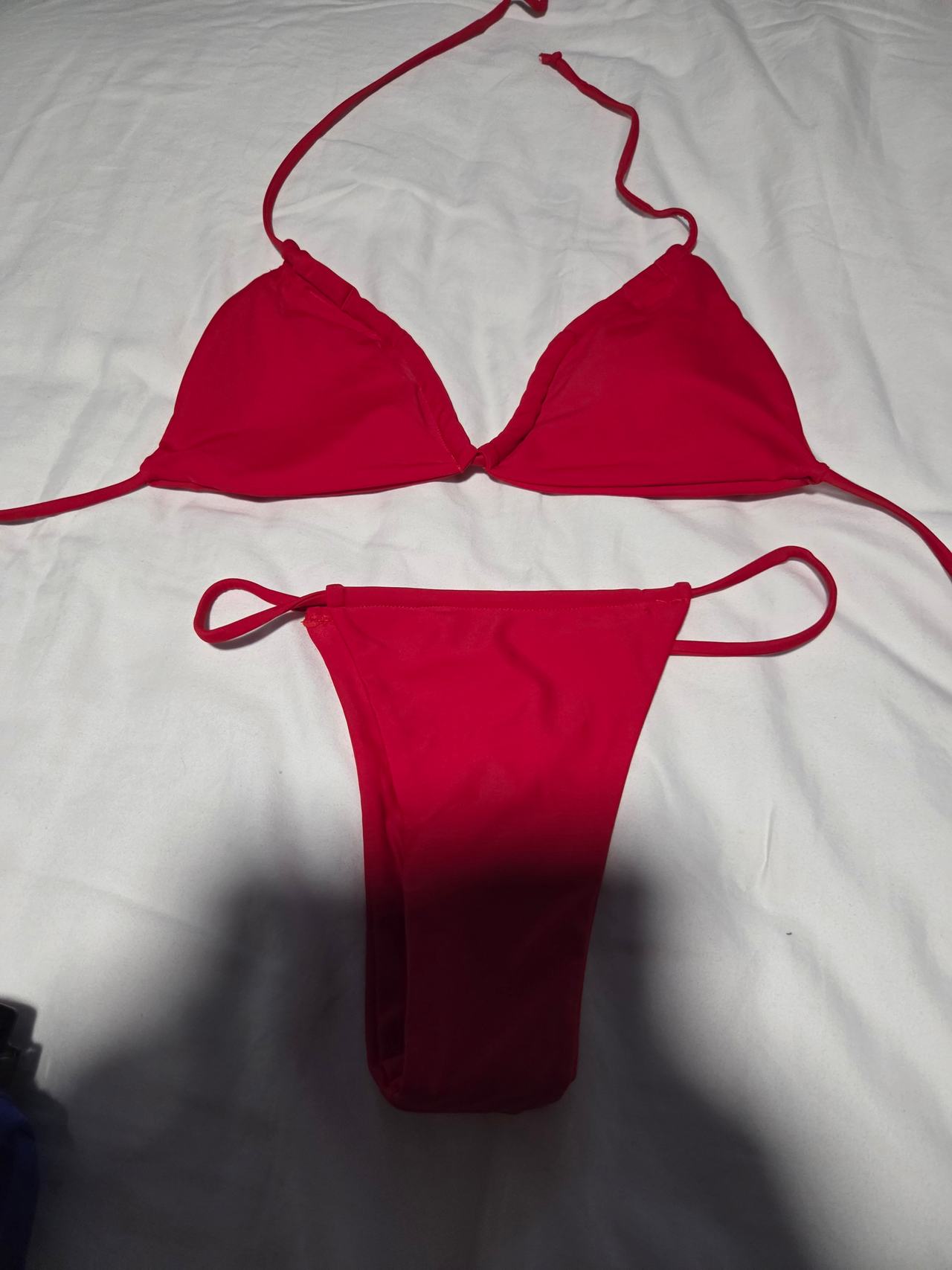 Red  Small Triangle Bikini Set