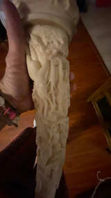 Elephant Tusk Decorative Sculpture Faux Ivory - Image 4