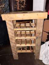 Rustic Wooden Wine Rack Table - Image 2