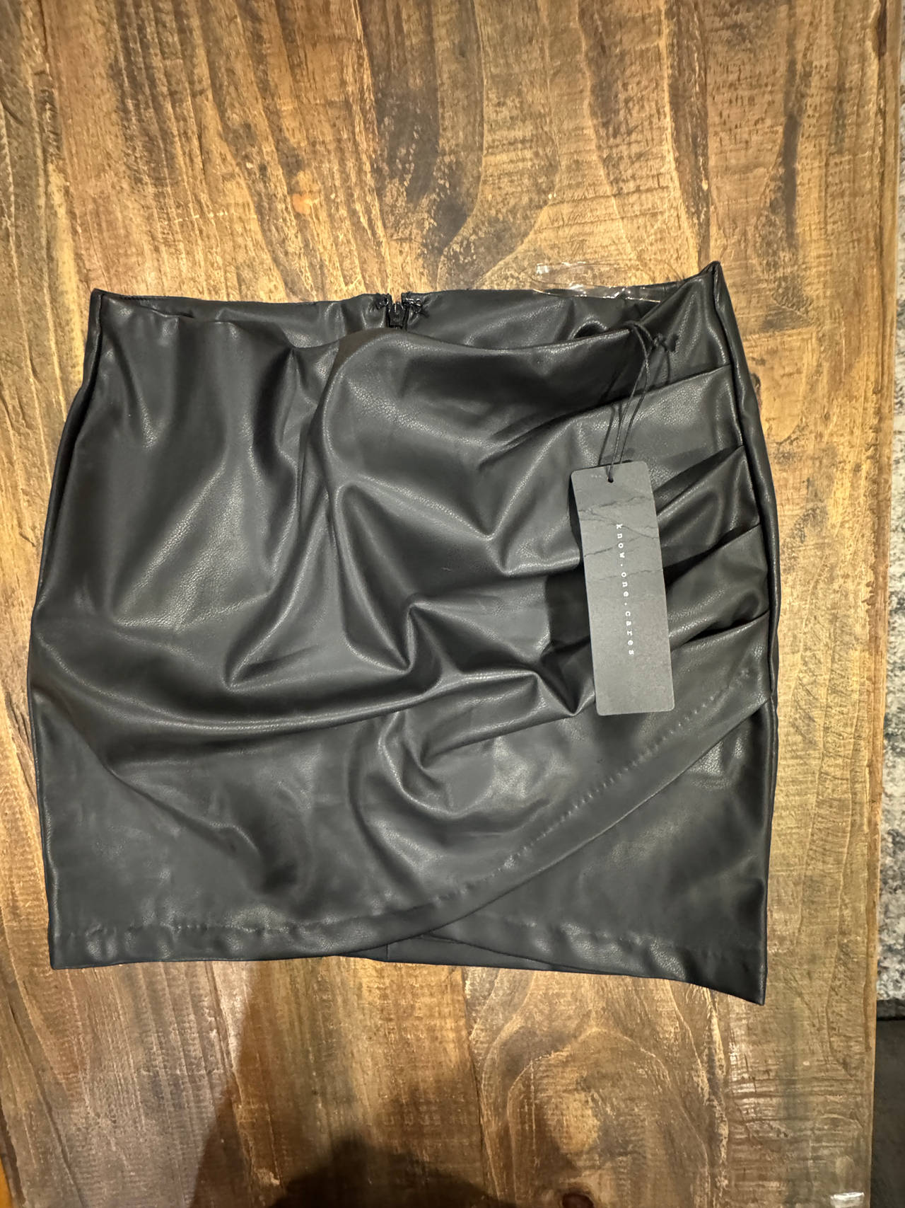 faux leather mini skirt