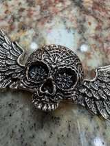 Sugar Skull with Wings Metal Charm/Pendant - Image 3