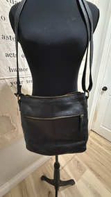 Born Black Pebbled Leather Hobo Crossbody Purse - Image 2