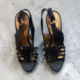 Ralph Lauren Black Strappy Slingback Heels - Image 1