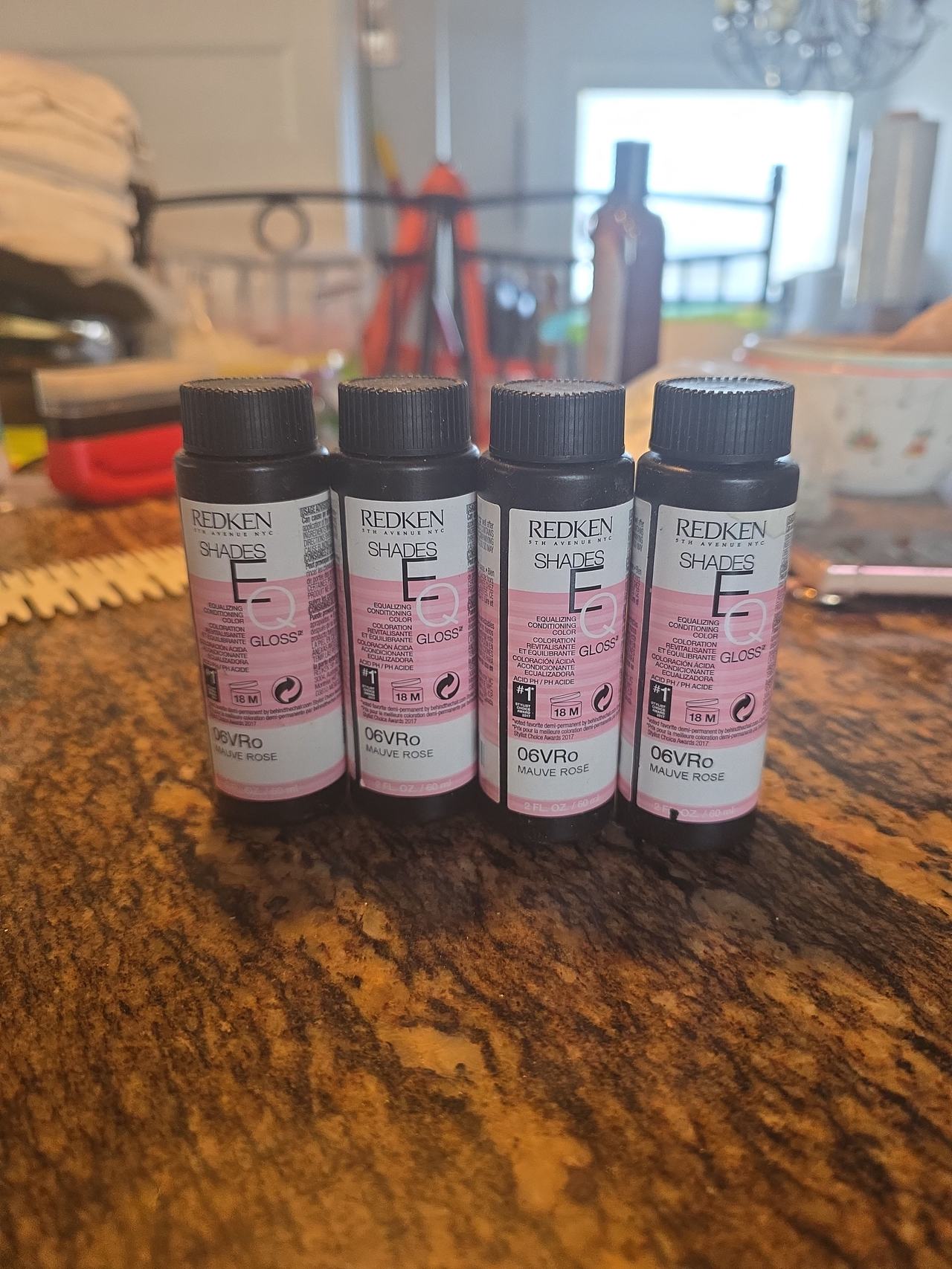 4pcs Redken Shades EQ Gloss 06VRo Mauve Rose Hair Color