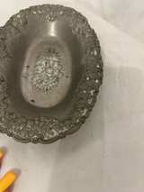 Vintage Floral Repousse Pewter Bowl - Image 7