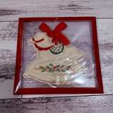 Lenox Holiday Rocking Horse Cookie Press Ornament Red & Cream - Image 1