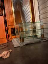 Lucite Console Table with Brass Side Tables - Image 2
