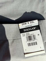 Haggar Men's Stretch Solid Slim Fit Dress Pants - Image 1