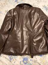 IMAN Women's Dark Brown Faux Leather Faux Fur Lined Moto Jacket - Image 2
