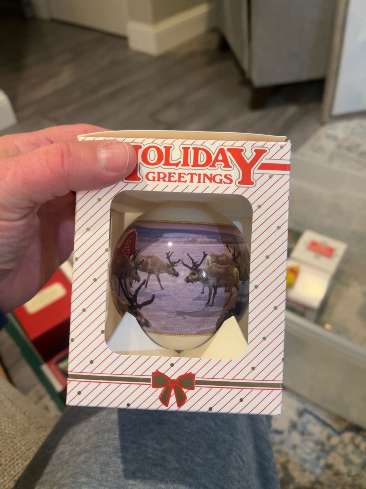 New Holland BOOMER Tractor Glass Christmas Ornament