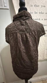 Short Sleeve Smock Shirt Chocolate Brown - Image 2
