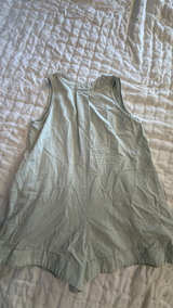 NWT Stitch+Feather chambray tie front Deep V-Neck Pleated Denim Romper: S - Image 4