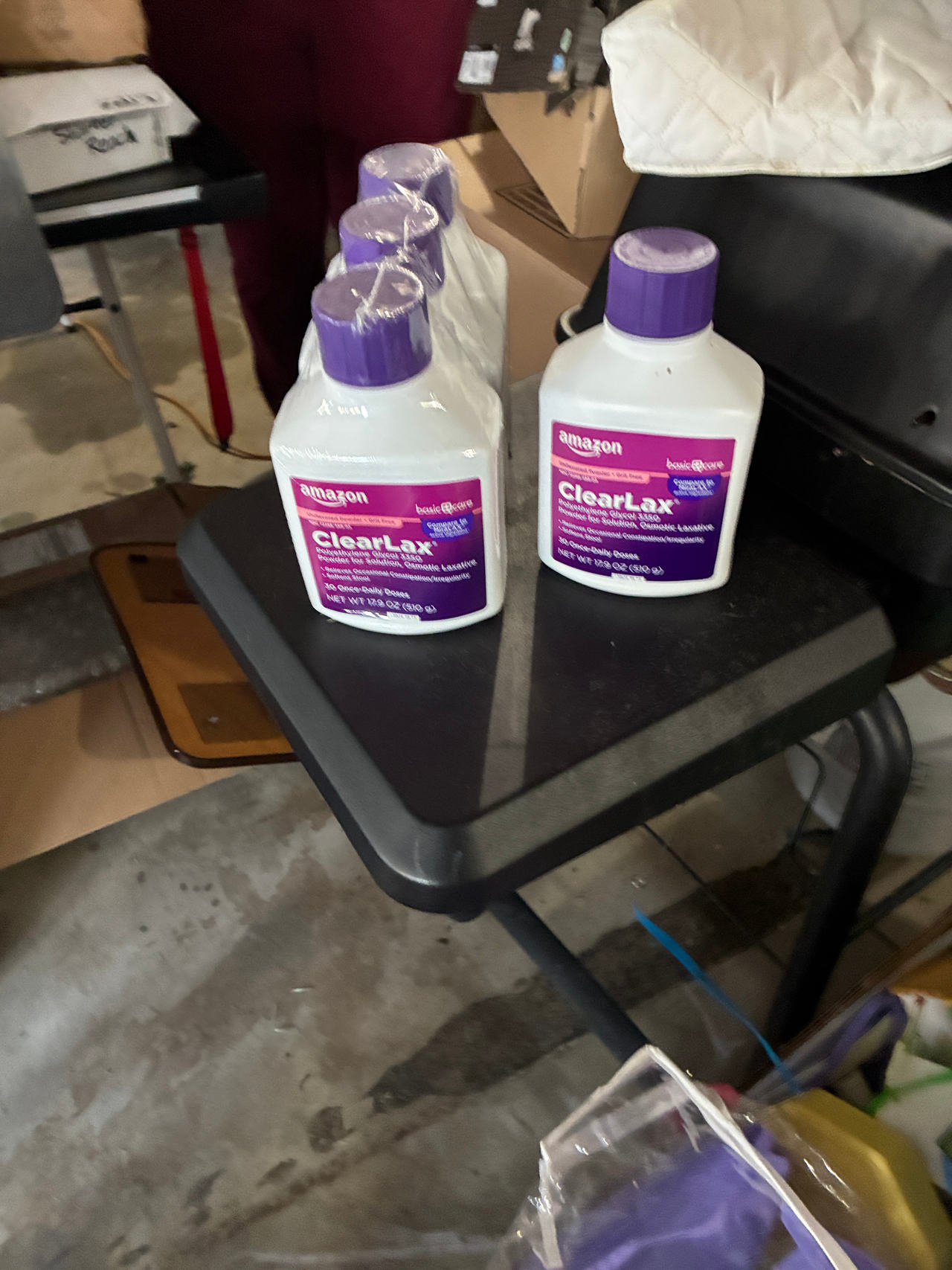 4 bottles Amazon Basic Care ClearLax Polyethylene Glycol 3350 Powder