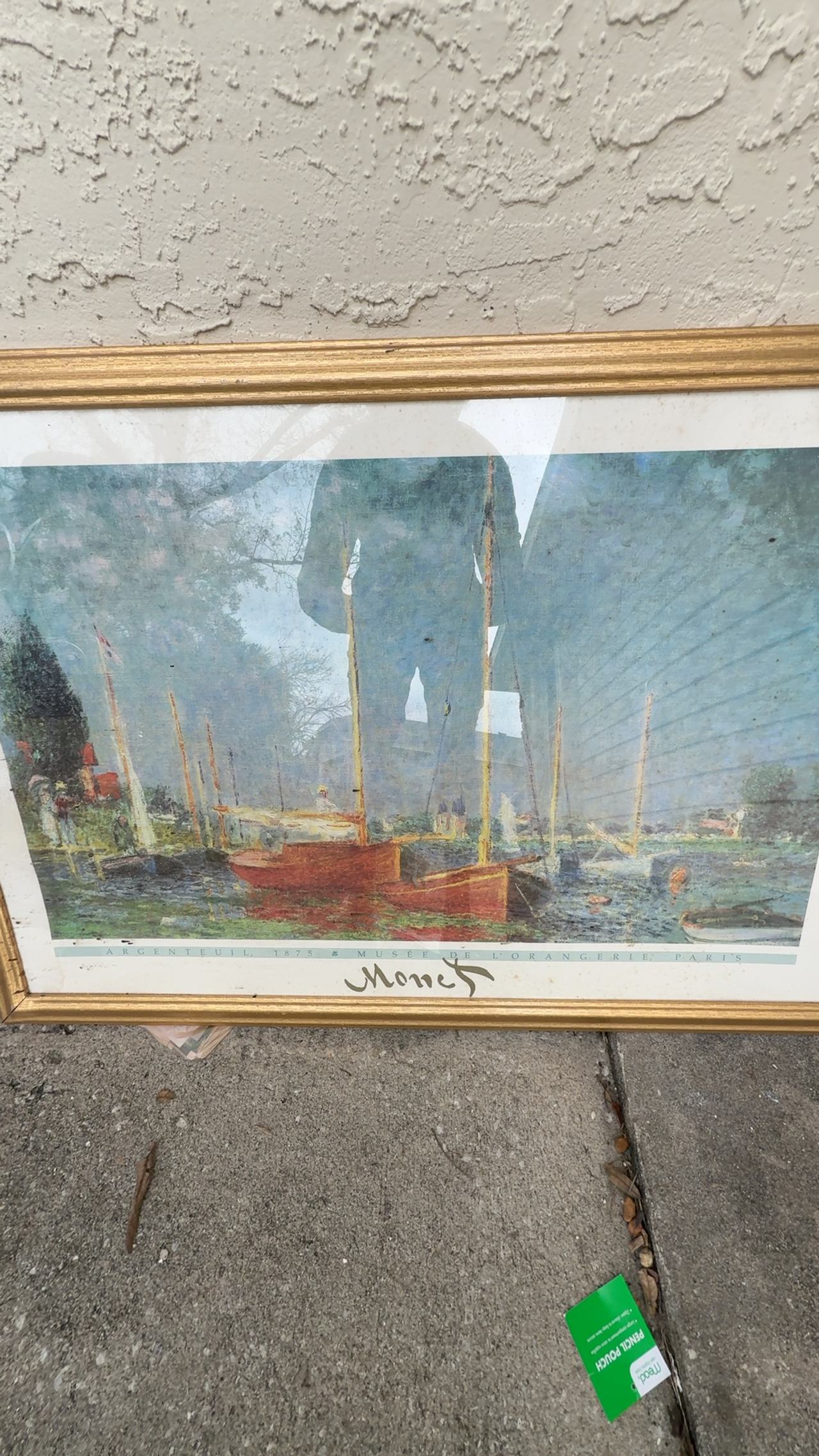 Claude Monet Red Boats at Argenteuil Framed Canvas Art Print