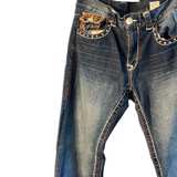True Religion Ricky Super T Leather Trim Studded Jeans - Image 3