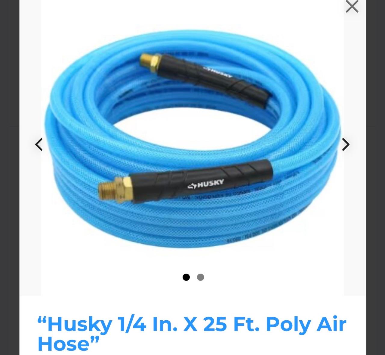 Husky 1/4 in. x 25 ft. Polyurethane Air Hose