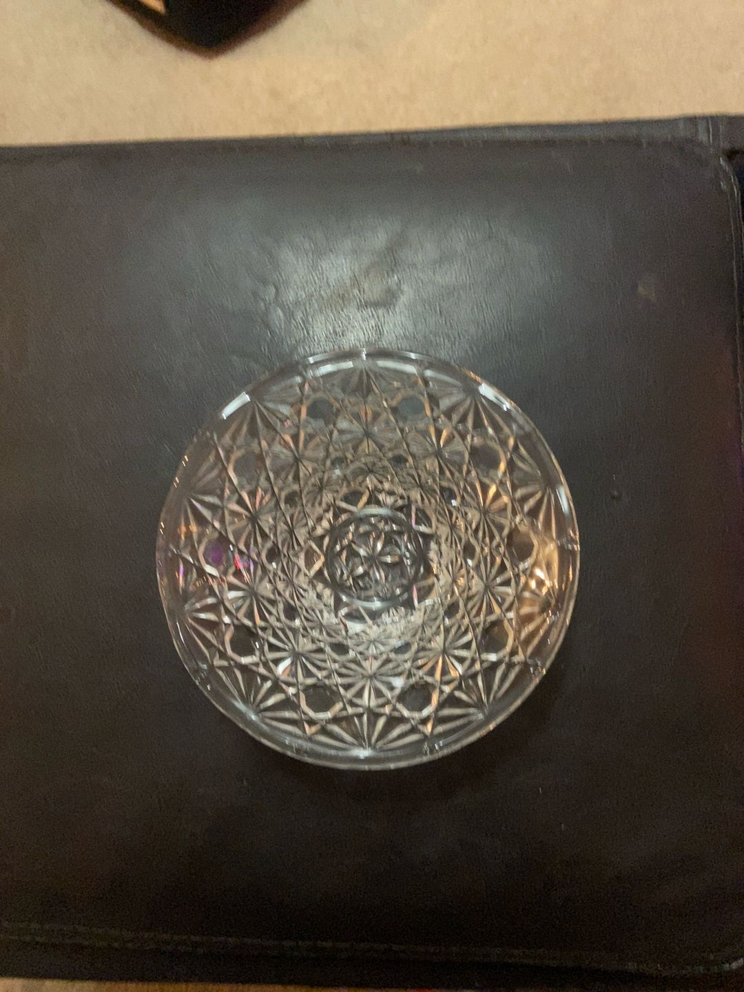 Pressed Cut Glass Serving Bowl