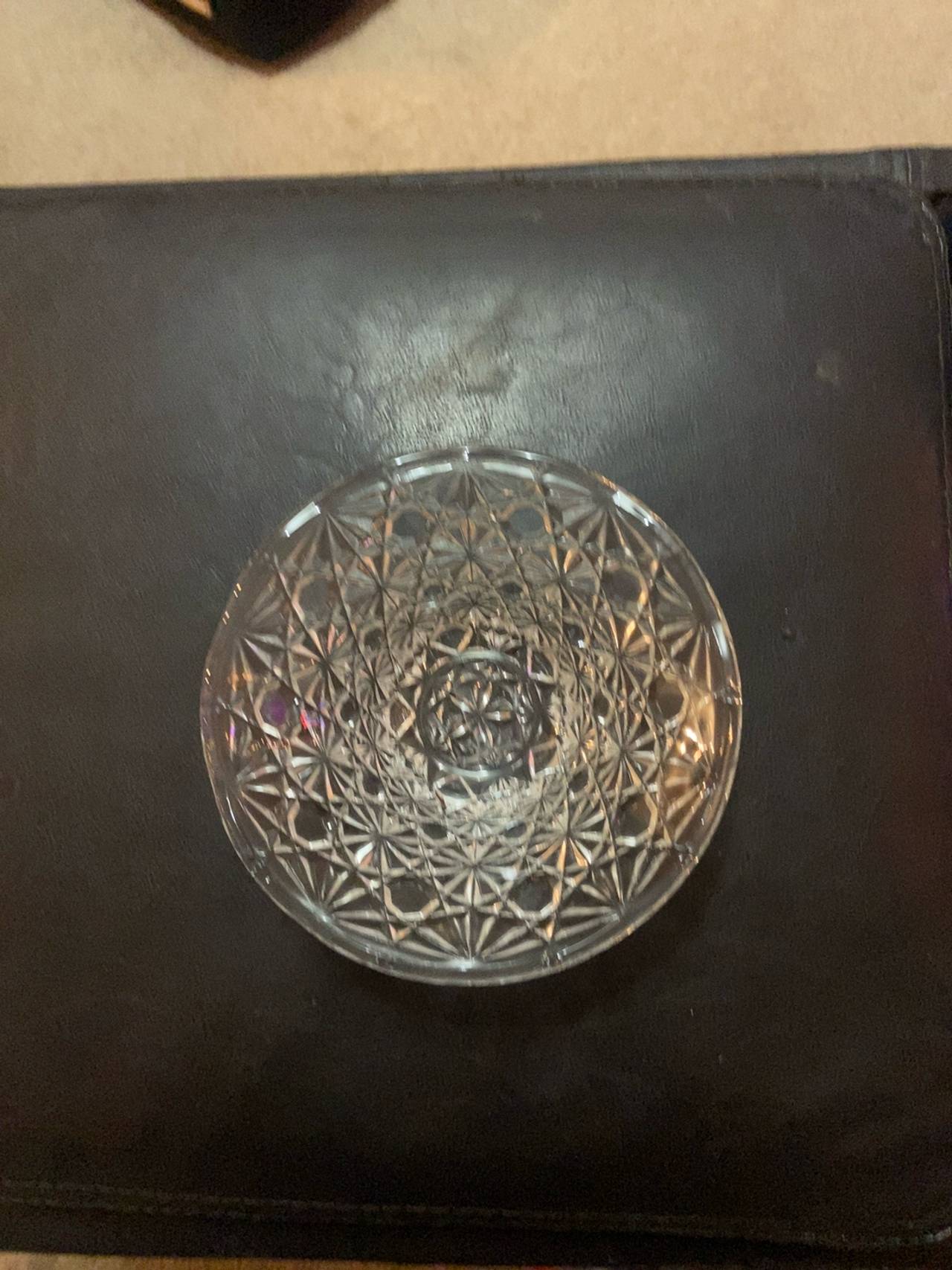 Pressed Cut Glass Serving Bowl