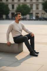 H&M Men's Slim Fit Pinstripe Dress Pants - Image 2