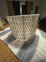 White Round Rope Storage Basket - Image 1
