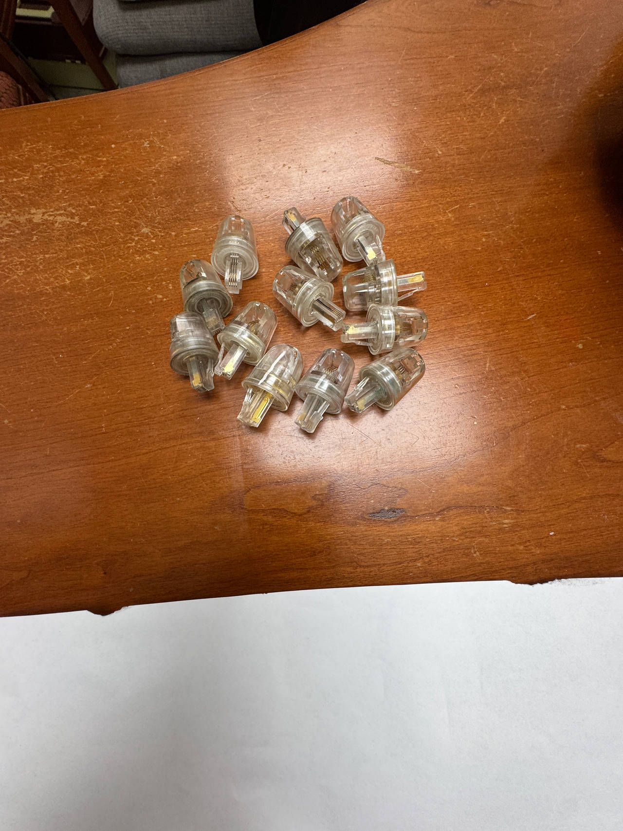 Curly cord / telephone handset cord detanglers set of 12 clear 