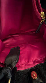 Coach Poppy Camelia Black Leather Tote - Image 4