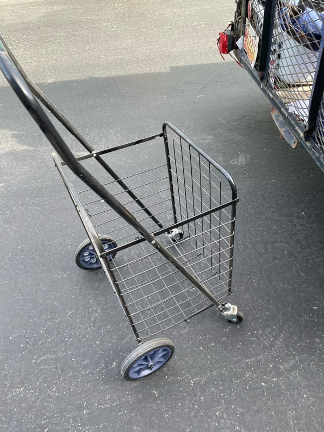 Adjustable/foldable Steel Rolling Cart Black