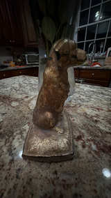 Dog Sculpture Bronze Vintage Metal Doggy Puppy Heavy Metal Nice Desk Antique  - Image 2