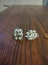 Vintage Silver-Tone Rhinestone Swirl Clip-on Earrings - Image 2