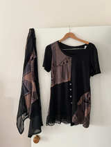 Women's Patchwork Tunic Top with jacket - Image 1