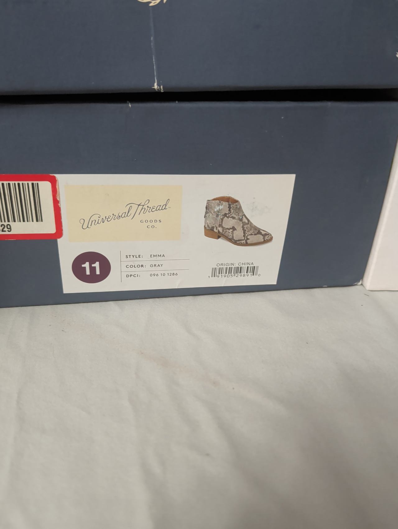 Universal Thread Emma Ankle Bootie Gray Snakeskin