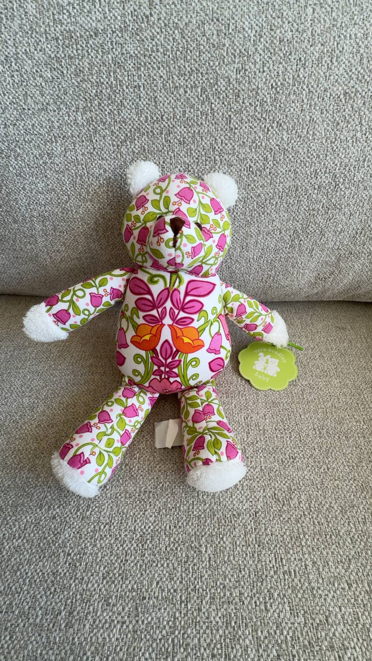Vera Bradley Lilli Bell Baby Bear Plush Pink/Green Floral