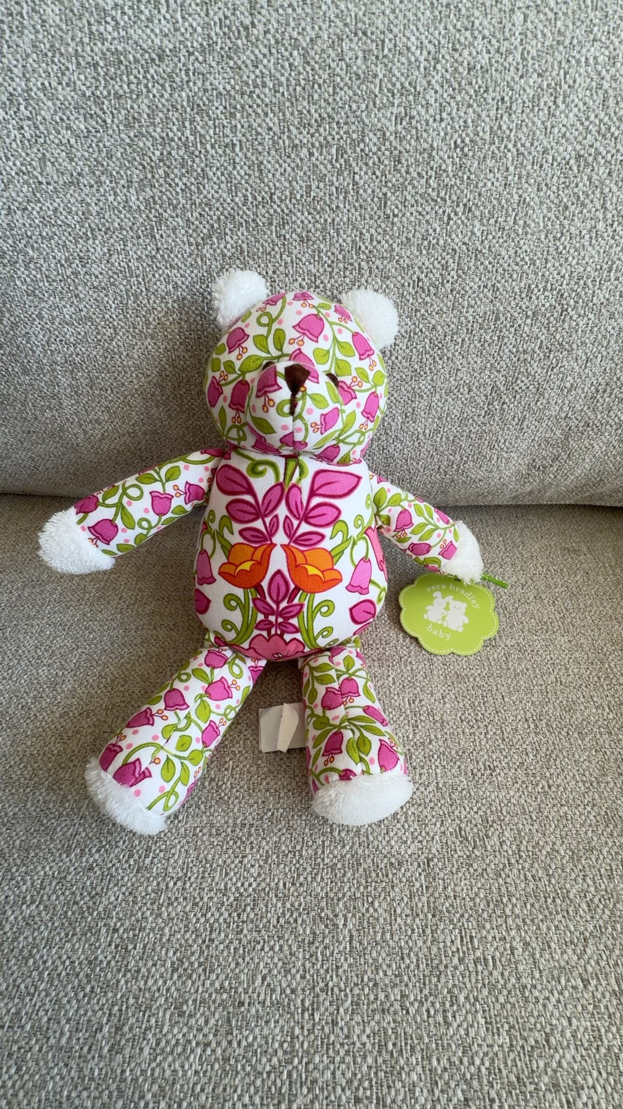 Vera Bradley Lilli Bell Baby Bear Plush Pink/Green Floral