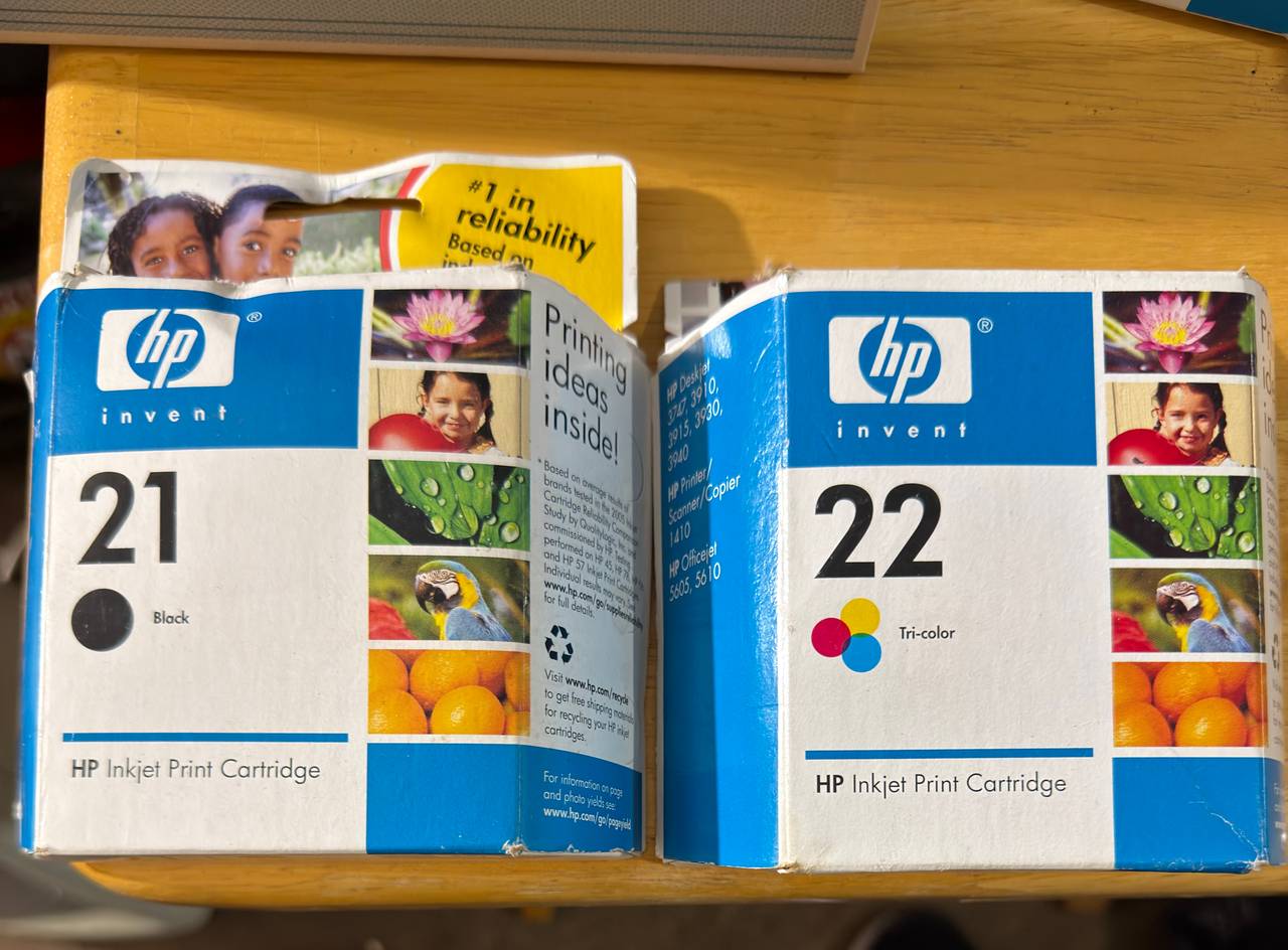 HP 21 Black & 22 Tri-color Inkjet Print Cartridges